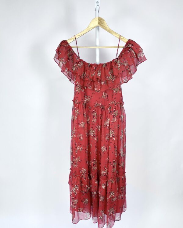 Vestido estampado vermelho ZARA - M - VENDIDO SISTEMA OTTO