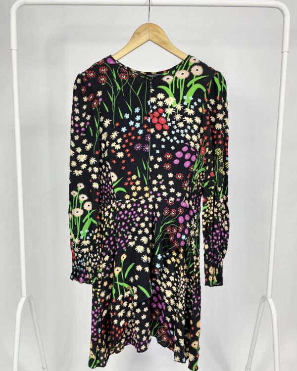 Vestido preto floral vestido curto EVA - 36 - VENDIDO SISTEMA OTO