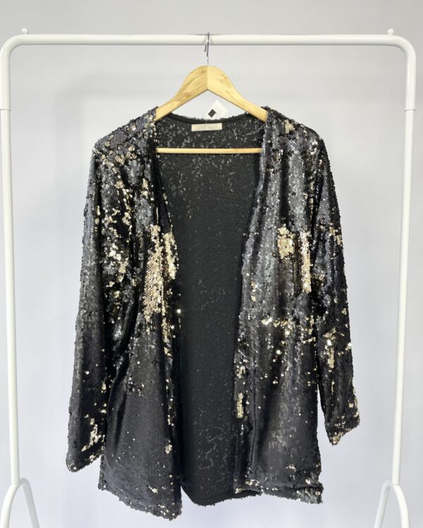 Kimono paete preto e dourado CAROL BASSI - 38 - VENDIDO SISTEMA OTO