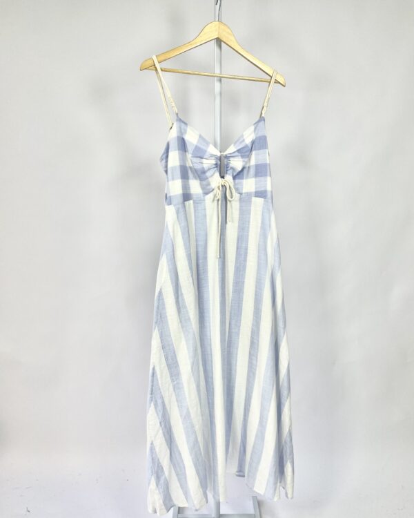 Vestido longo listras azul LUCIDEZ - M - VENDIDO SIST OTO