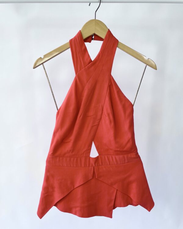 Blusa vermelha com decote nas costas ABRAND - 38