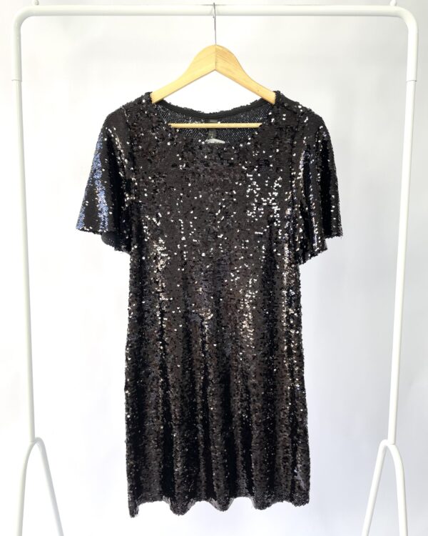 Vestido curto preto paete  MY PLACE - P *NUNCA USADO* - VENDIDO SISTEMA OTO