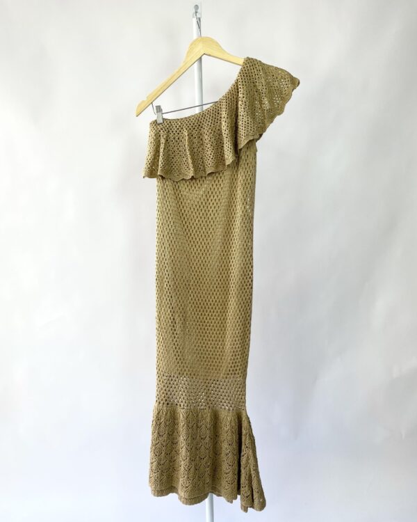 Vestido midi marrom de tricot GALERIA TRICOT - P - VENDIDO SISTEMA OTO