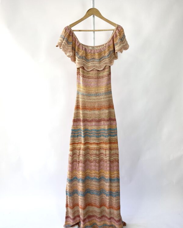 Vestido midi colorido de tricot GALERIA TRICOT - P - VENDIDO SISTEMA OTO