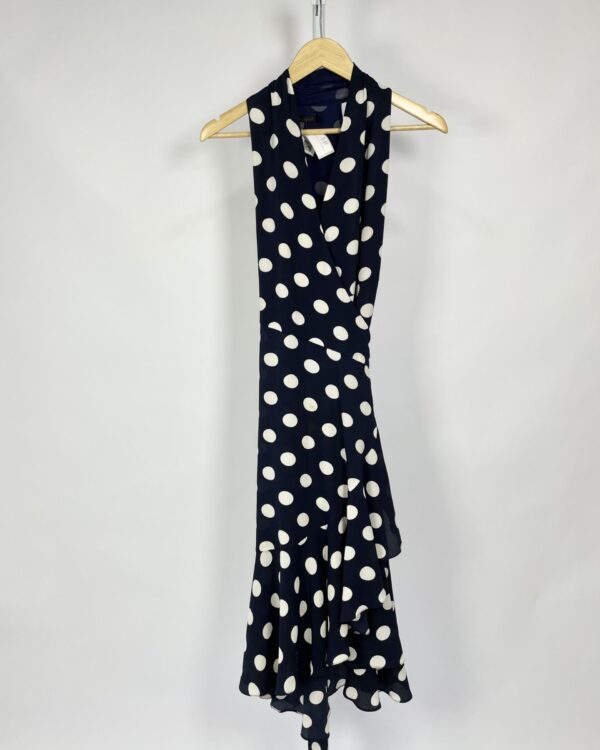 Vestido midi transpassado com poa CAVENDISH - 40 - VENDIDO SISTEMA OTO