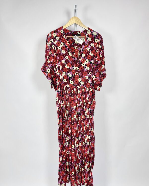 Vestido longo flores tons de vermalho ANDREA MARQUES - 44 - VENDIDO SISTEMA OTO