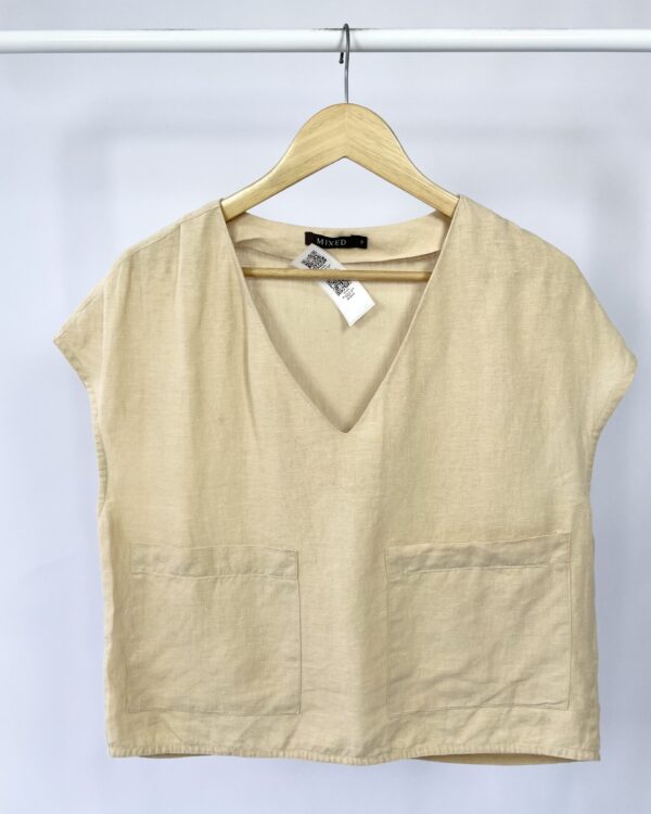 Blusa linho bege MIXED - P - VENDIDO SISTEMA OTO