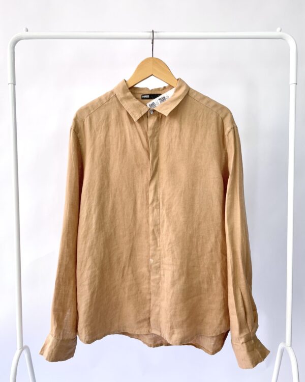 Camisa linho marrom clara HANDRED - P