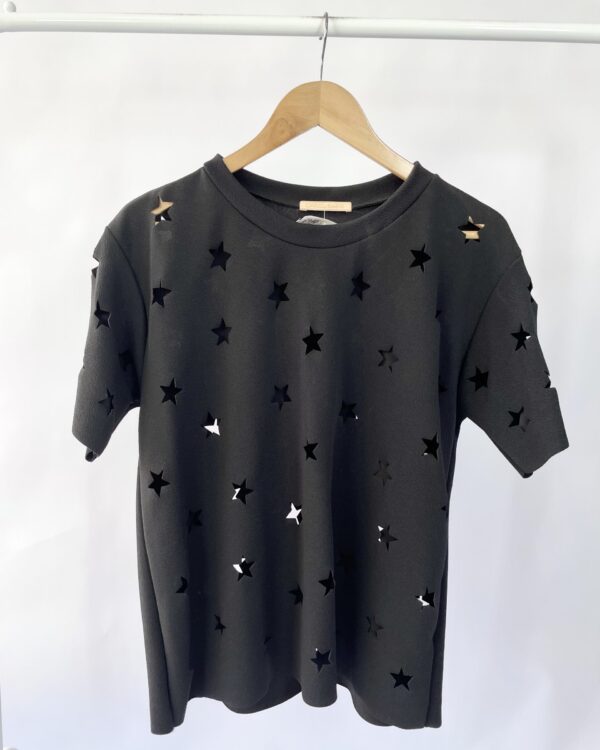 Blusa preta de estrela CAROL BASSI - G - VENDIDO SISTEMA OTO