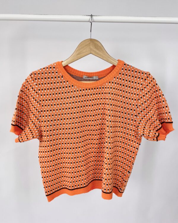 Busa tricot laranja branca e preta ABRAND - G - VENDIDO SISTEMA OTO