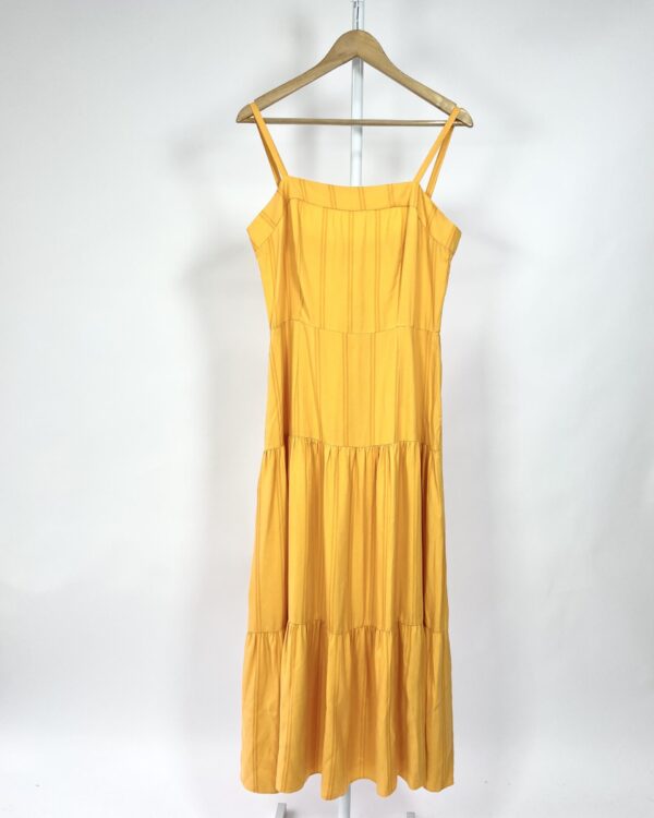 Vestido mostarda listrado ABRAND - 40 - VENDIDO SISTEMA OTO