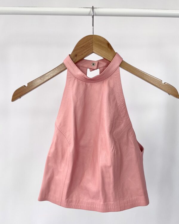 Colete rosa couro CAROL ROSSATO - 36