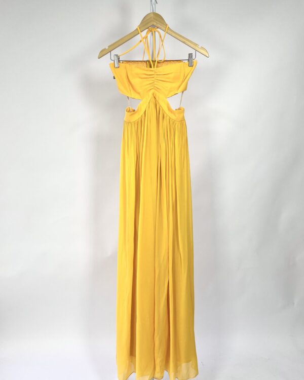 Vestido longo amarelo aberturas laterais NV - M *nunca usado* - VENDIDO SISTEMA OTO