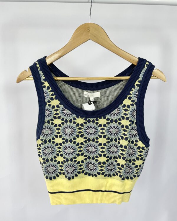 Blusa azul e amarela tricot NK - G *nunca usado* - VENDIDO SISTEMA OTO