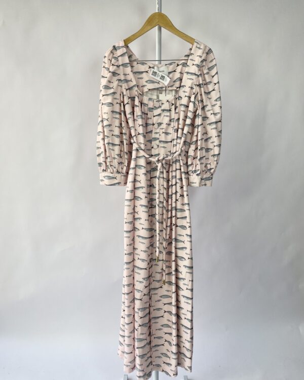 Vestido longo rosa com estamp peixe GINGIN - 40 *nunca usado& - VENDIDO SISTEMA OTO