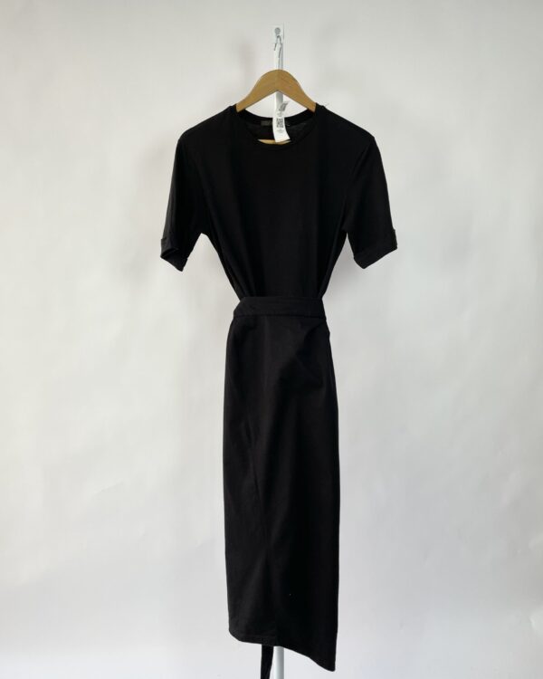 Vestido transpassado preto malha ANIMALE - P - VENDIDO SISTEMA OTO