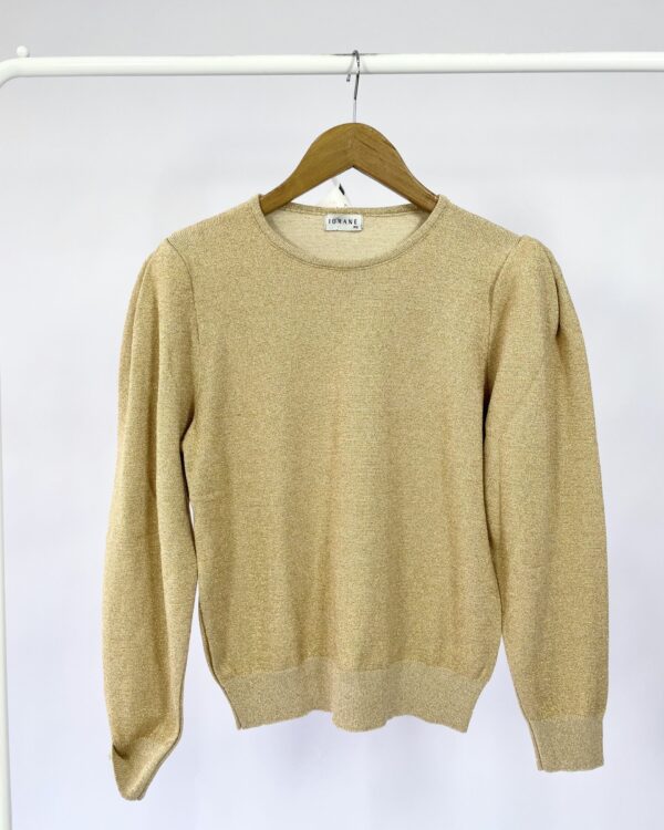 Blusa manga fios de lurex dourada IORANE - P - VENDIDO SISTEMA OTO