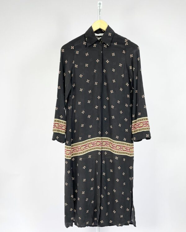 Chemise seda preta com estampa ATEEN - 36 - VENDIDO SISTEMA OTO