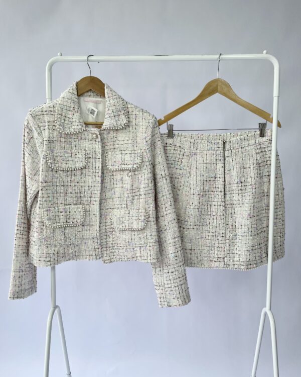 Conjunto tweed fios de lurex e perolas CURADORIA - G - VENDIDO SISTEMA OTO