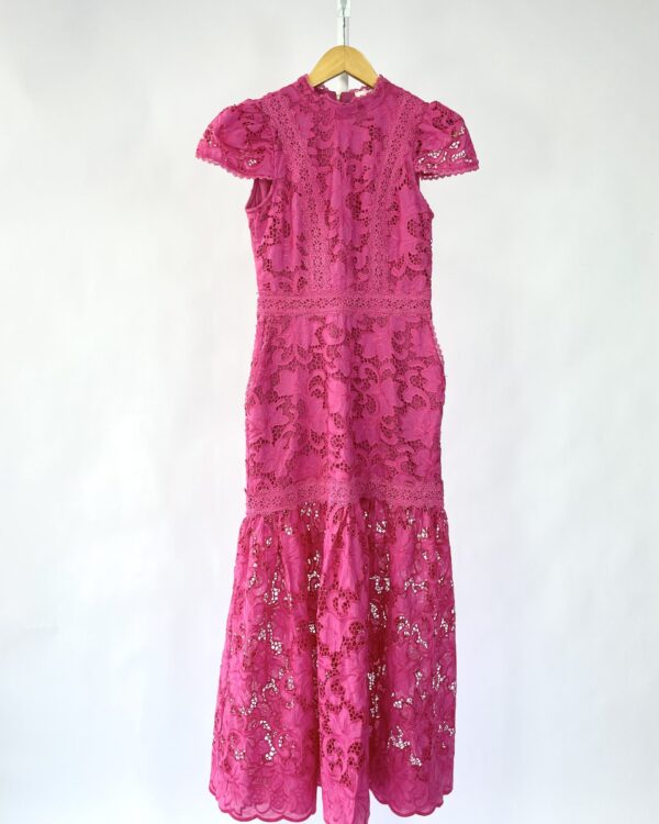 Vestido longo rosa renda CURADORIA - P - VENDIDO SISTEMA OTTO