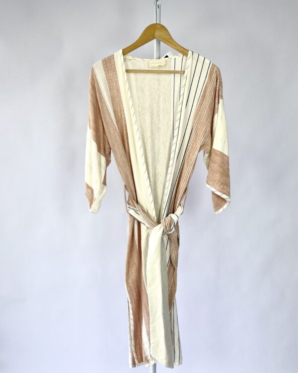 Kimono longo listrado cores neutras CRIS BARROS - P