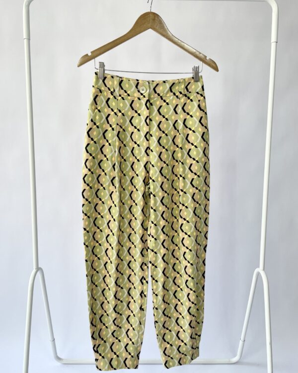 Calça alfaiataria verde com estampa SHOULDER - 38