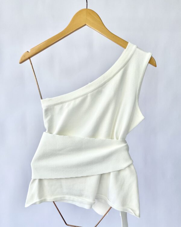 Blusa tricot branca com amarração na lateral LE LIS BLANC - M - VENDIDO SISTEMA OTO