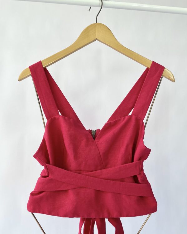Blusa cropped linho vermelho LE LIS BLANC - 42