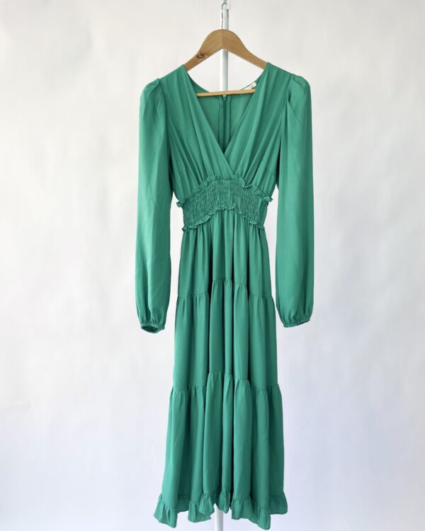 Vestido longo verde com mangas AVE RARA - 36 - VENDIDO SISTEMA OTO