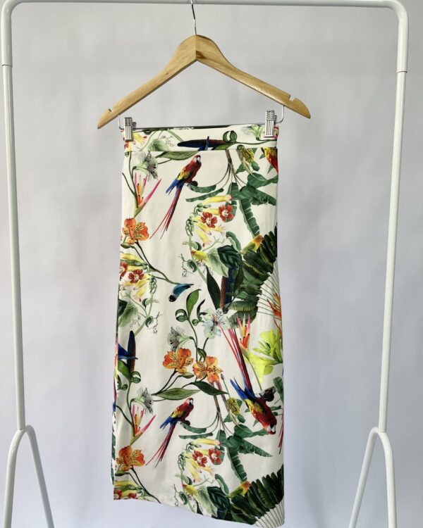 Saia midi malha estampada transpassada ACQUAMARE - G