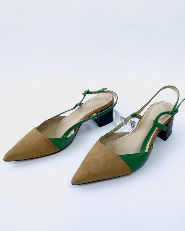 Scarpim verde com bege salto bloco EVA - 37