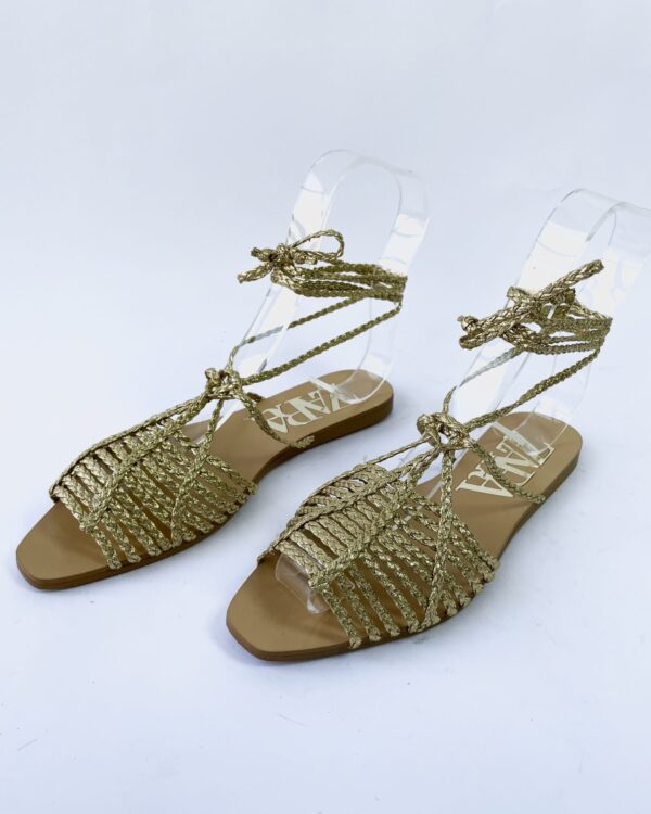 Rasteira dourada amarração ZARA - 36 *NUNCA USADA* VENDIDO SISTEMA OTTO