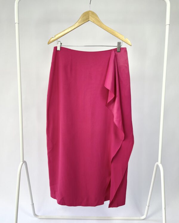 Saia midi rosa com babados NV - 40 - VENDIDO SIST OTO