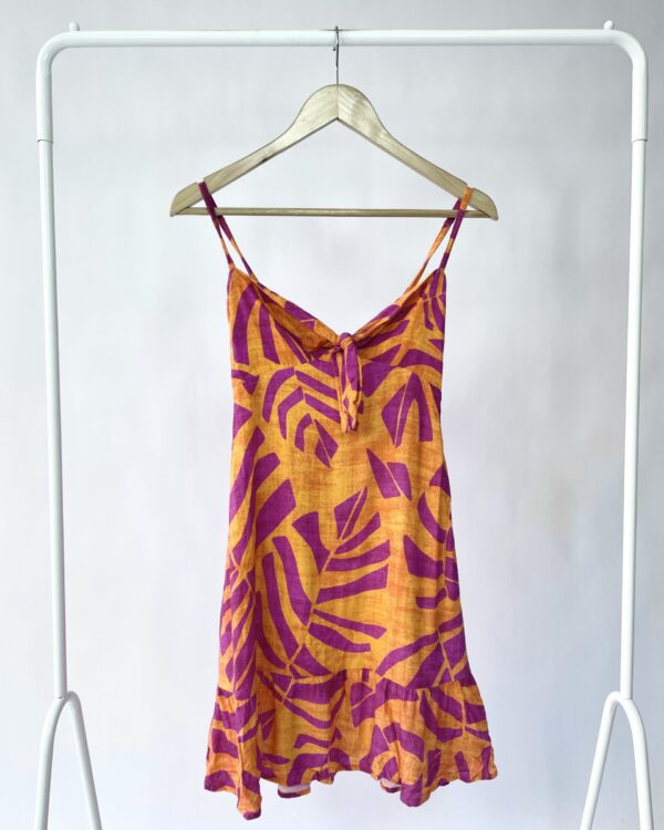 Vestido curto laranja e roxo GARAGE - PP - VENDIDO SISTEMA OTO