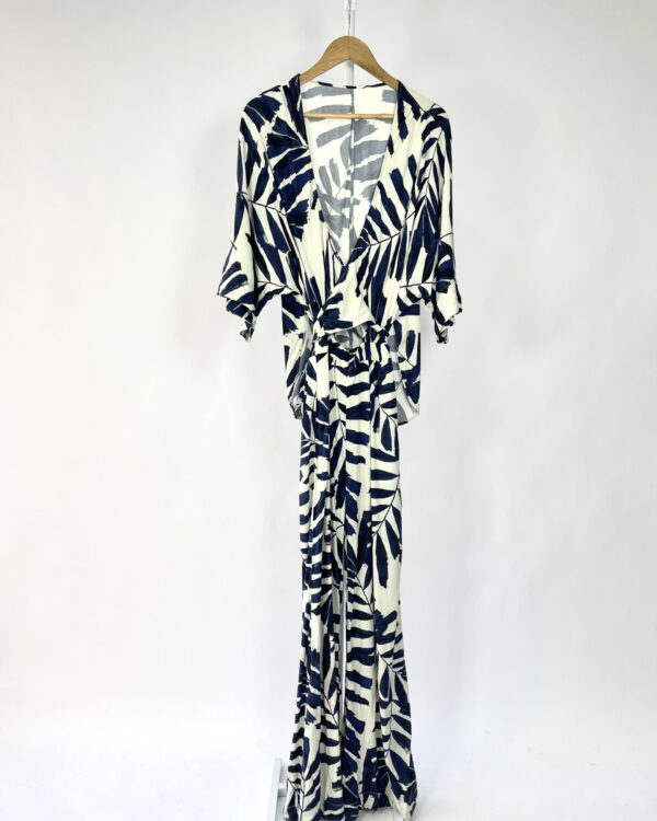 Macacão recortado branco com estampa azul ANIMALE - 36 - VENDIDO SISTEMA OTO