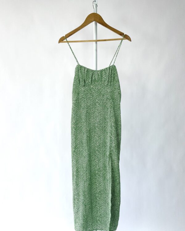 Vestido verde com branco ZARA  M