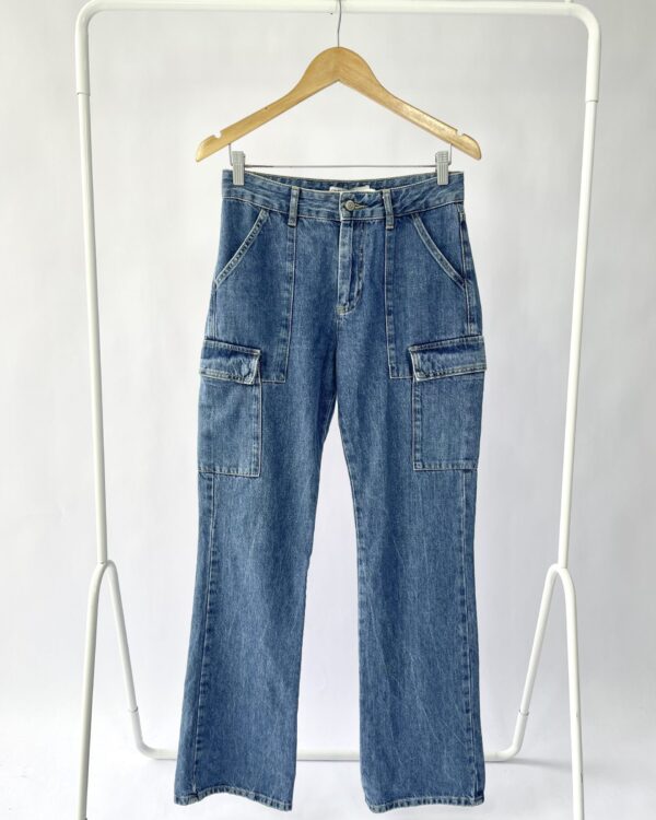 Calça jeans cargo ZARA - P - VENDIDO SISTEMA OTO