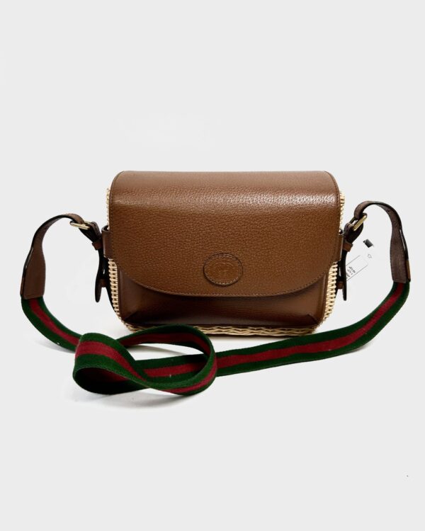 Bolsa palha e couro GUCCI - VENDIDO SISTEMNA OTO