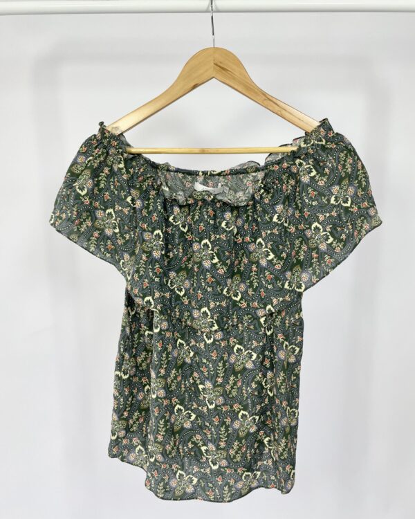 Blusa verde com estampa seda ATEEN - 36 - VENDIDO SISTEMA OTO