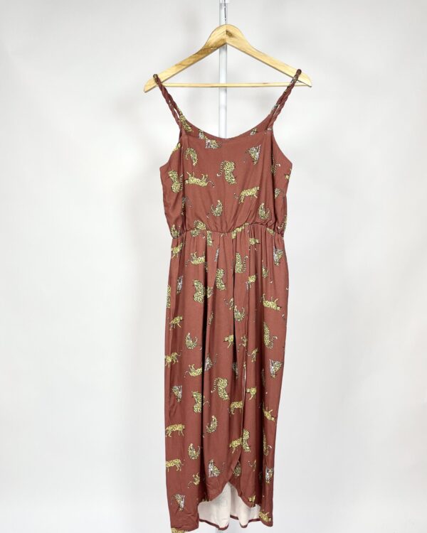 Vestido marrom com estampa onça LEELOO - M