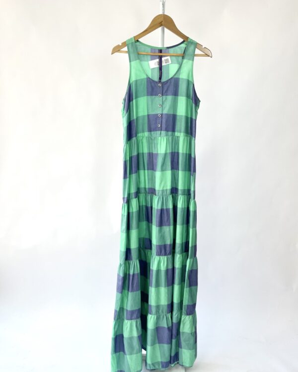 Vestido quadriculado longo verde e azul DRESS TO - G - VENDIDO SISTEMA OTO