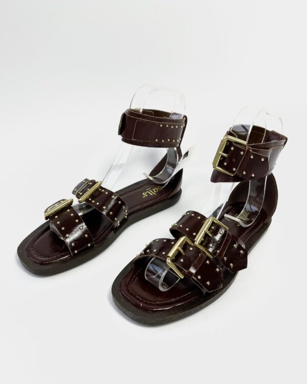 Sandalia marrom com detalhe dourado SALTS - 36 - VENDIDO SISTEMA OTO