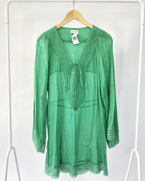 Vestido curto verde detalhes ROSA CHA - M - VENDIDO SISTEMA OTO