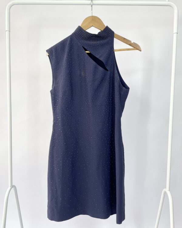 Vestido midi azul marinho com bolas ABRAND - 38 - VENDIDO SISTEMA OTO