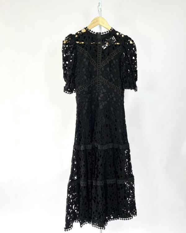 Vestido midi preto de renda ROCK LOLA - M - VENDIDO SISTEMA OTO