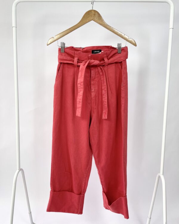 Calça jeans vermelha com cinto removivél ABRAND - 38 - VENDIDO SISTEMA OTO