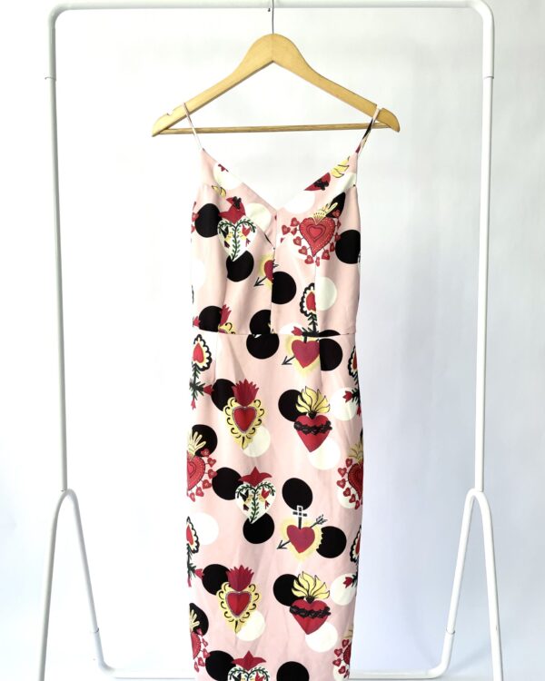 Vestido midi rosa estampa EVA - 36