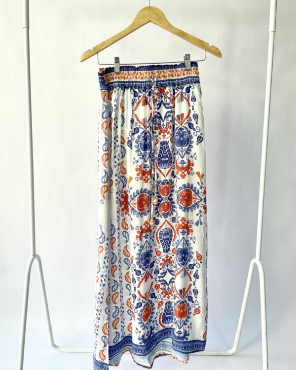 Saia longa azul estampado DRESS TO - M - vendido sistema oto