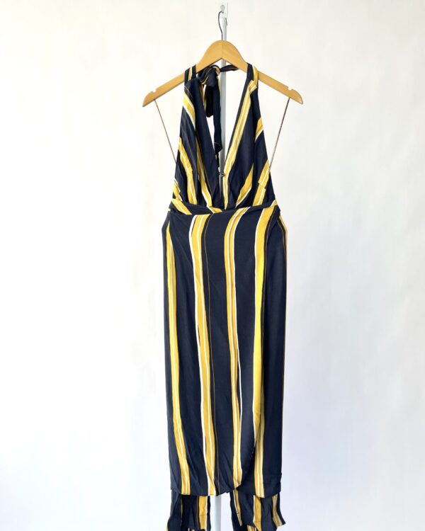 Vestido midi azul marinho com listras amarelos MARIA FILO - P - VENDIDO SISTEMA OTO