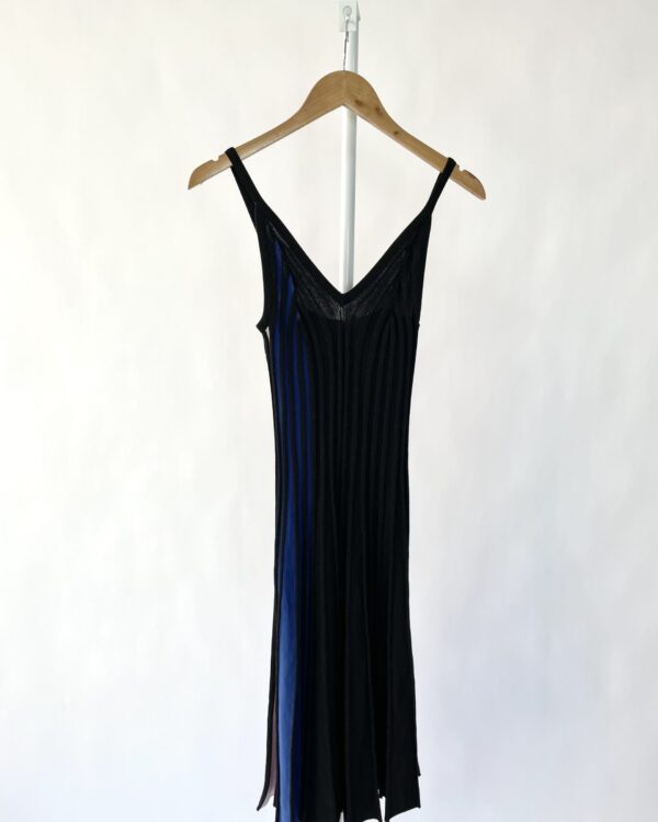 Vestido midi preto com azul com fios de lurex ANIMALE - P - vendido sistema oto